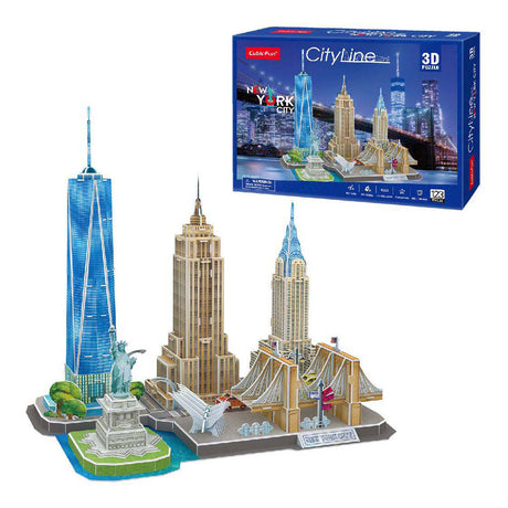 Kubisches lustiges 3D-Puzzle City Line New York City – 123 Teile – ab 8 Jahren