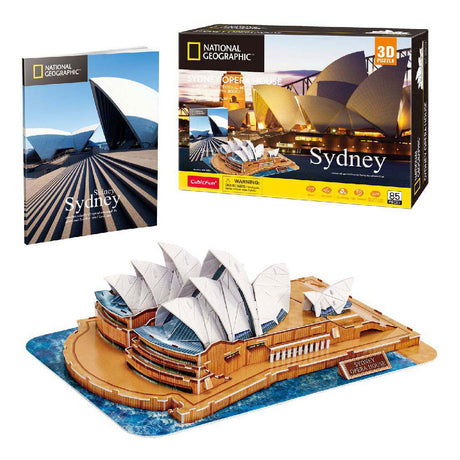 Kubisches, lustiges National Geographic 3D-Puzzle Sydney Opera House – Architektur – 128 Teile