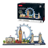 Würfelspaßiges 3D-Puzzle City Line London LED, 107 Teile.