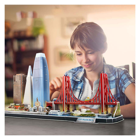 Kubisches lustiges 3D-Puzzle City Line San Francisco mit LED-Beleuchtung