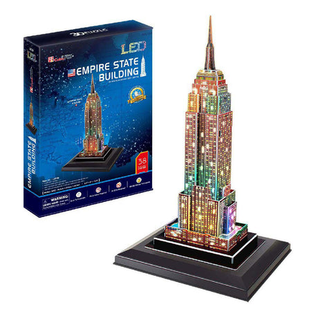 Kubisches, lustiges 3D-Puzzle „Empire State Building“ mit LED-Beleuchtung