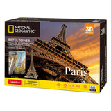 Kubisches, lustiges National Geographic 3D-Puzzle „Eiffelturm“ – 80 Teile – 70,9 cm hoch