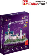 Würfelspaßiges 3D-Puzzle Schloss Neuschwanstein mit LED-Beleuchtung