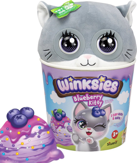 Silverlit Winksies Blueberry Kitten – interaktives Kuscheltier in einem Eisbecher