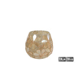 Theelichth nea goud mozaiek glas 7x10x9cm