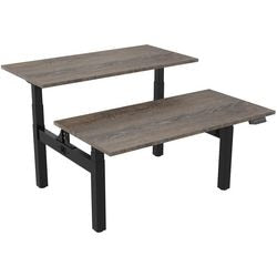 Zit-sta-bureau euroseats dual bench lichtbruin eiken metaal