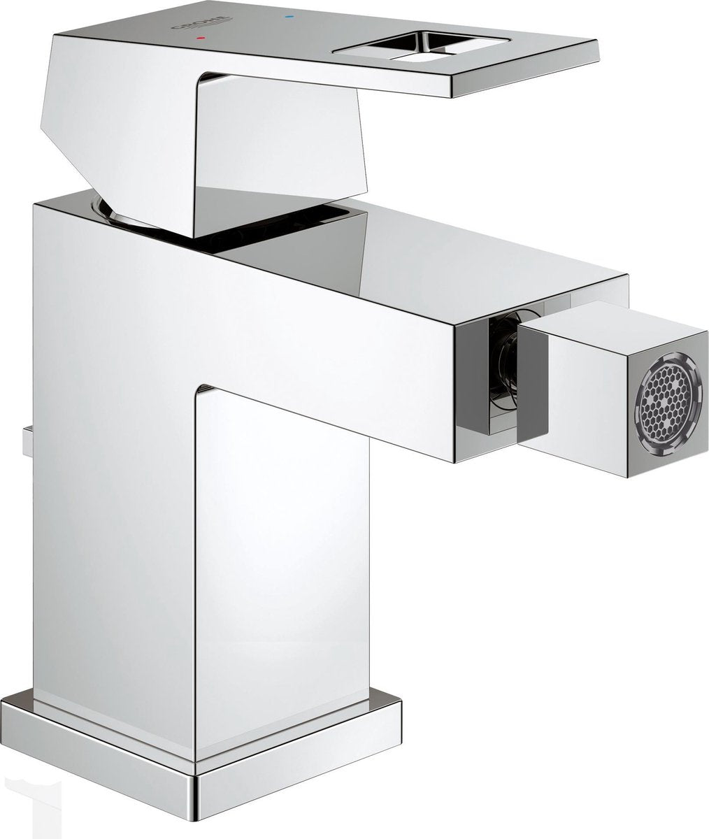 Grohe Eurocube Bidetarmatur – flexibler Auslauf – mit Ablaufgarnitur – Chrom