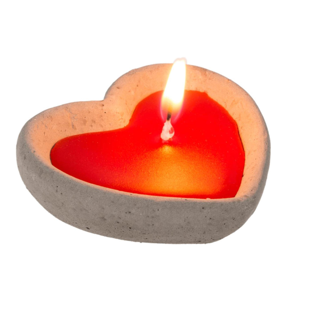 Ootb hartkaars 2-delig in cementen pot