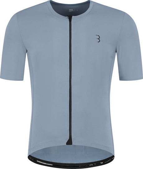 Bbb cycling essence fietsshirt heren korte mouw - 15-25 °c - ademend mtb en wielrenshirt met 3 achterzakken - ijs blauw