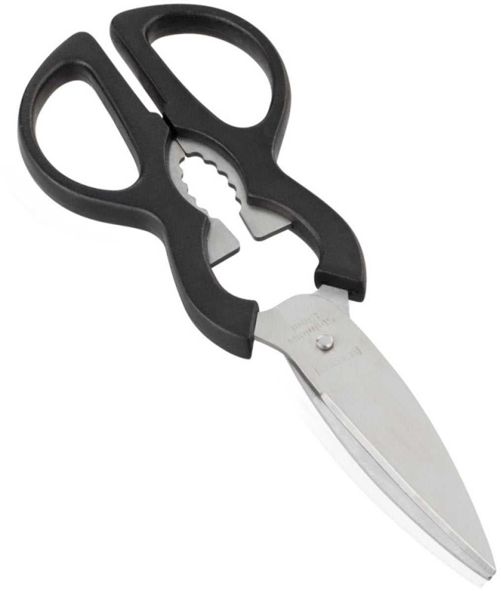 Leifheit Sterling Schere - Küchenschere - Haushaltsschere - inkl. Flaschenöffner - Edelstahl - Schwarz