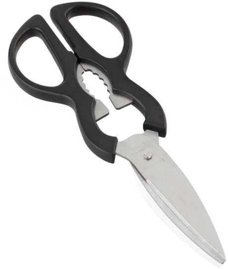 Leifheit Sterling Schere - Küchenschere - Haushaltsschere - inkl. Flaschenöffner - Edelstahl - Schwarz