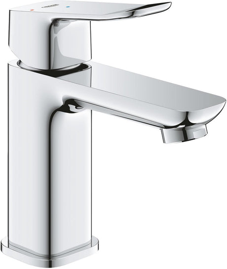 Grohe Dice Waschtischmischer – S-Größe – wassersparend – energiesparend – inklusive Push-Open-Ablaufgarnitur – Chrom