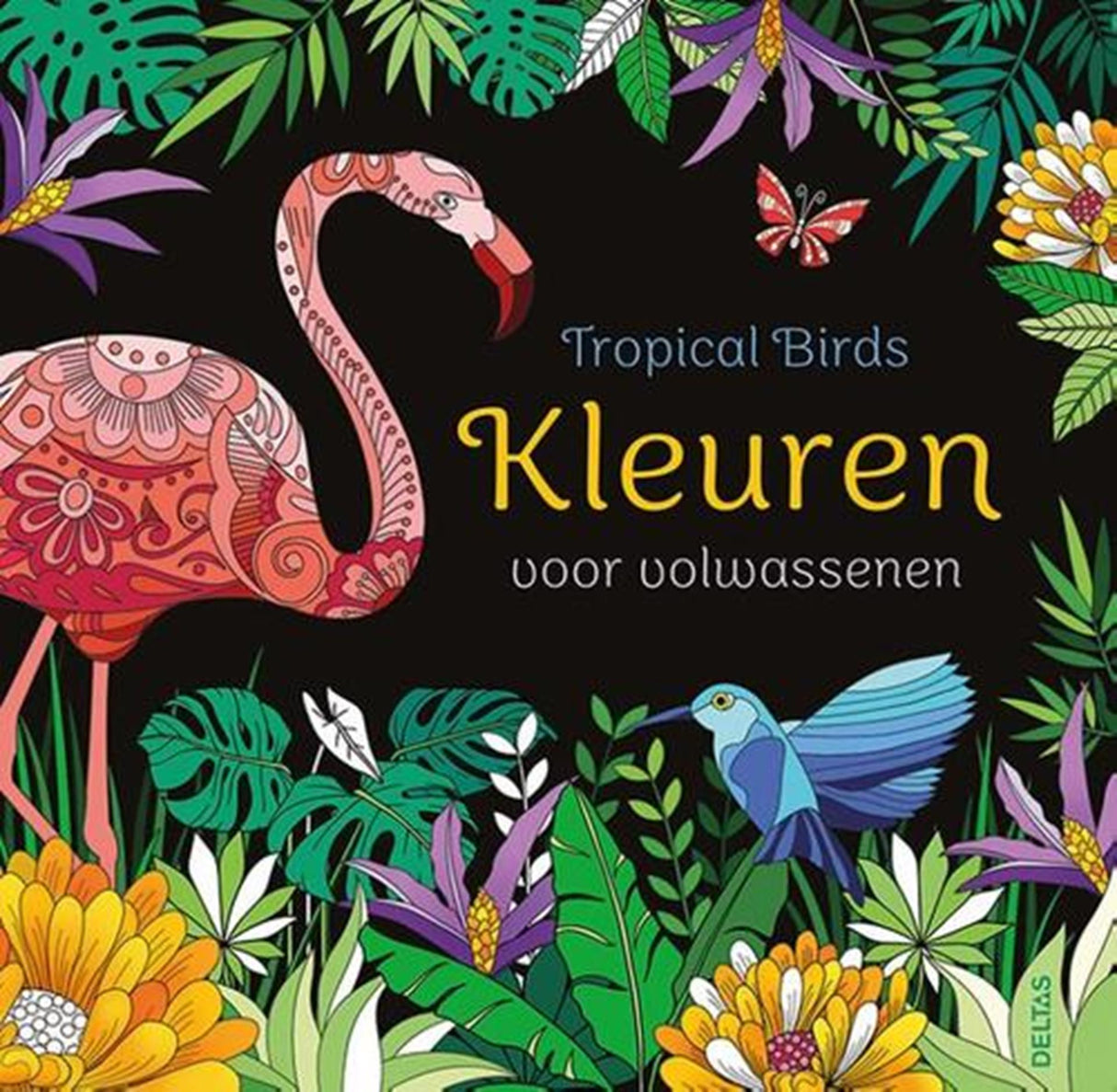 Deltas tropische Vögel zum Ausmalen für Erwachsene