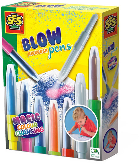 Ses creative – Airbrush-Blasstifte – magischer Farbwechsel – zweifarbige Blasstifte – leicht waschbar – mit Farbwechsel-Blasstift