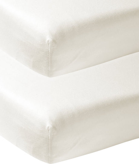 Meyco Baby Uni Spannbettlaken – 2er-Pack – gebrochenes Weiß – 60 x 120 cm
