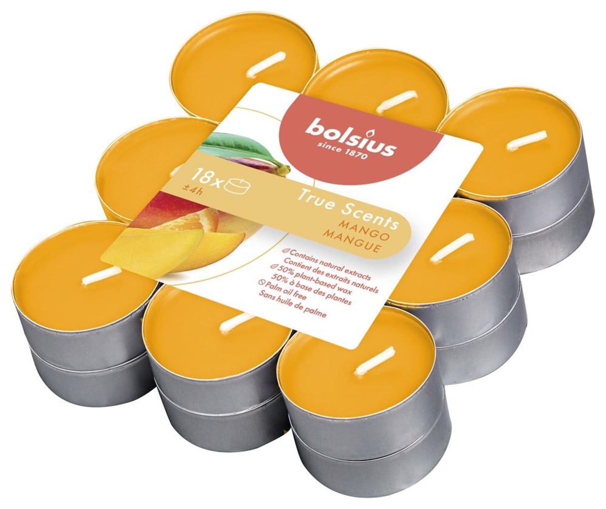 Bolsius Duftteelichter 18 Stück Mango