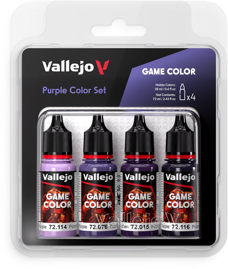 Vallejo Hobby Paint Acrylfarbe - 72382 Game Color - Lila Farbset - Acrylset Farbset - 4x 18 ml