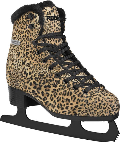 Roces – Leopard – Eiskunstlaufschuhe – Eislaufen Damen – braun – warmes Fleecefutter, klassische Stabilität – Größe EU 38