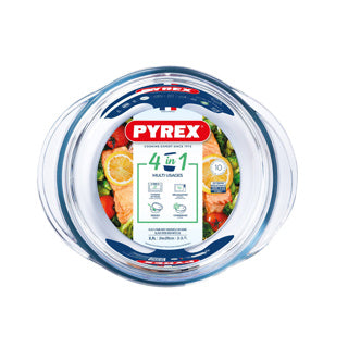 Pyrex klassische runde Auflaufform 2,1 l mit Deckel