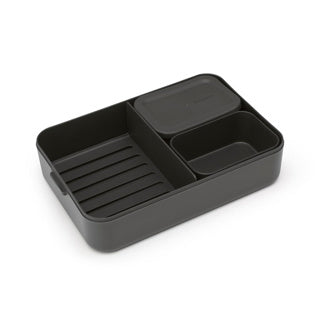 Brabantia Bento-Lunchbox zum Mitnehmen, groß, dunkelgrau | 2 Stk