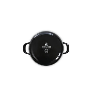 Bk Fortalit Emaille-Bratpfanne 28 cm 4 l – Induktionsbratpfanne – emaillierter Stahl – ofenfest bis 230 Grad – keine Antihaftbeschichtung – mit Deckel – Schwarzblau