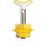 Vacuvin Vacu Vin Ananasschneider Deluxe – Ananasschäler, -entkerner und -schneider – Edelstahl – inklusive Keilschneider