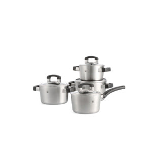 Bk konisches Kühlglas-Pfannenset – 4-teilig + Deckel – Edelstahl