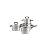 Bk konisches Kühlglas-Pfannenset – 4-teilig + Deckel – Edelstahl