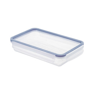 Rotho Clic Lock Kühlschrank-Aufbewahrungsbox 1l flach Horizont blau transparent