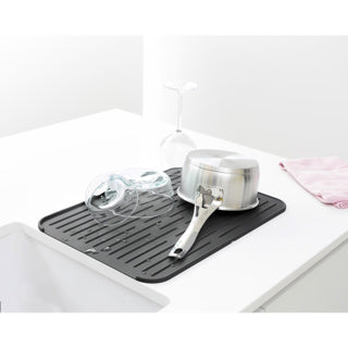 Brabantia Abflussmatte für Waschbecken – Silikon – 44 x 32 cm – Dunkelgrau
