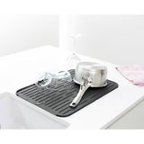 Brabantia Abflussmatte für Waschbecken – Silikon – 44 x 32 cm – Dunkelgrau