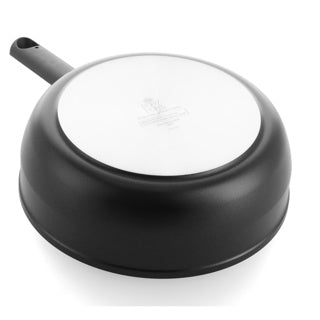 BK Easy Induktionsbratpfanne 24 cm – 3,4 l – PFAs-freie Antihaftbeschichtung – Induktionsbratpfanne – Keramikbratpfanne – ofenfest bis 160 °C – Kaltgriffe – mit Glasdeckel – Schwarz