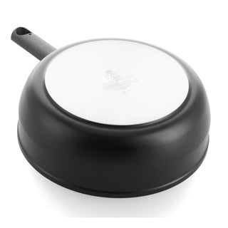 BK Easy Induktionsbratpfanne 28 cm mit Deckel – 4,6 l – PFAS-freie Antihaftbeschichtung – Bratpfanne Induktion – Keramikbratpfanne – ofenfest bis 160 °C – Kaltgriffe – mit Glasdeckel – Schwarz