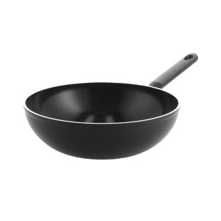 BK Easy Induktions-Wok-Pfanne 36 cm – 7,5 l – PFAS-freie Antihaftbeschichtung – Induktions-Wok-Pfanne – Keramik-Wok-Pfanne – ofenfest bis 160 °C – Kaltgriffe – ohne Deckel – Schwarz