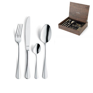 Amefa - Baguette 24-teiliges Besteckset in luxuriöser Holzbox - Silber