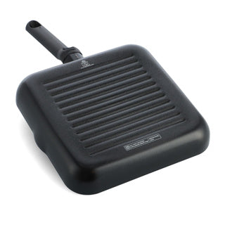 BK Easy Induktions-Grillpfanne 26 x 26 cm – PFAS-freie Antihaftbeschichtung – Induktions-Grillpfanne – Keramikpfanne – ofenfest bis 160 °C – Kaltgriffe – Schwarz