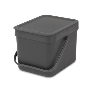 Brabantia Sort Go Abfallbehälter – 6 Liter – Dunkelgrau