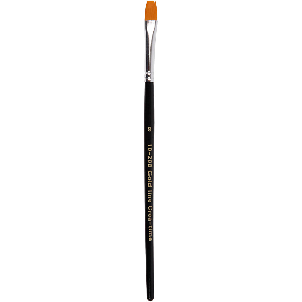 Creativ Company Gold Line Pinsel, Größe 8, L: 18,5 cm, B: 8 mm, flach, 12 Stück 1 Box