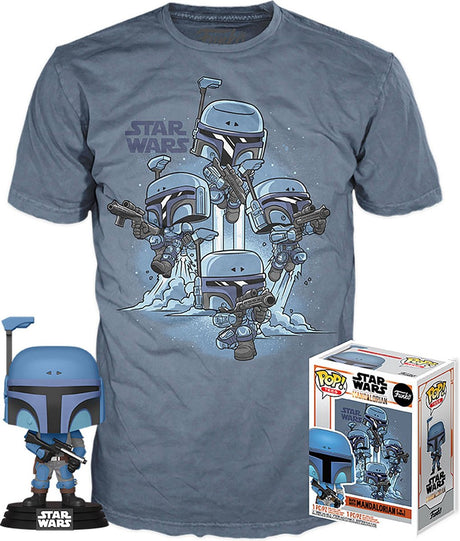 Funko Star Wars Sammelfigur T-Shirt-Set Pop! Abschlagbox The Mandalorian Blue