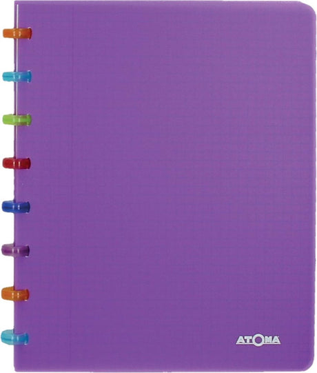 Atoma Tutti Frutti Notizbuch, ft A5, 144 Seiten, handelsüblich kariert, transparentes Lila