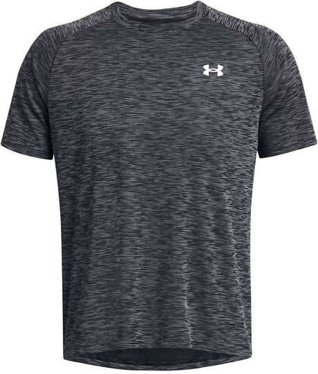 Under Armour UA Tech Texture Red SS-BLK Herren-Sportshirt – Schwarz – Weiß