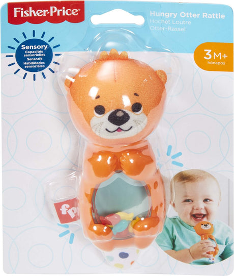 Fisher-Price FisherPrice – Rassel „Hungriger Otter“ – regt die Sinne und Motorik an – ab 3 Monaten