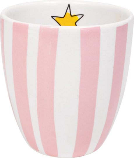 Blond amsterdam , even bijkletsen mini mok roze streep zonder oor, 0,2l