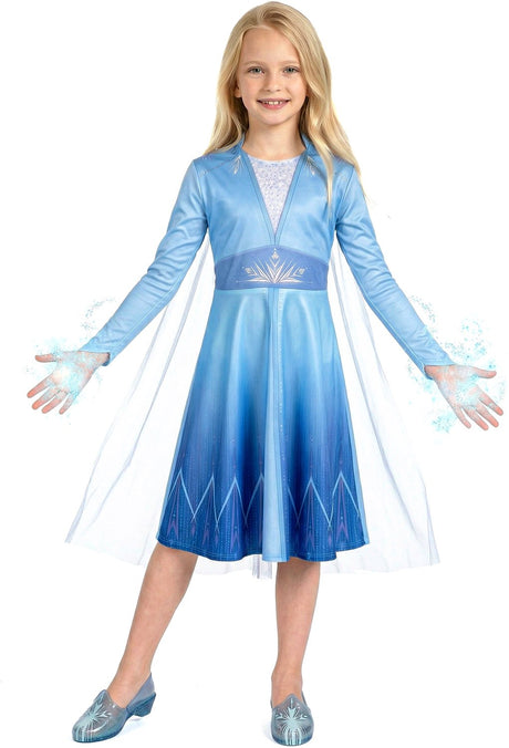 Verkleidung Disney - Frozen 2, Elsa Traveling Basic Plus, Größe M (7-8 Jahre), Mädchen