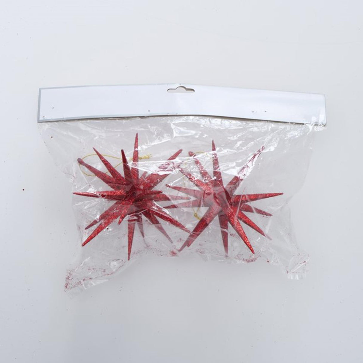 Boltze Home Weihnachtsanhänger Stern Glitzer 2 Stück rot