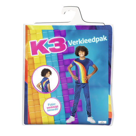 K3 Anziehkleidung - Anzug Regenbogenblau 6 8 Jahre - Größe 134