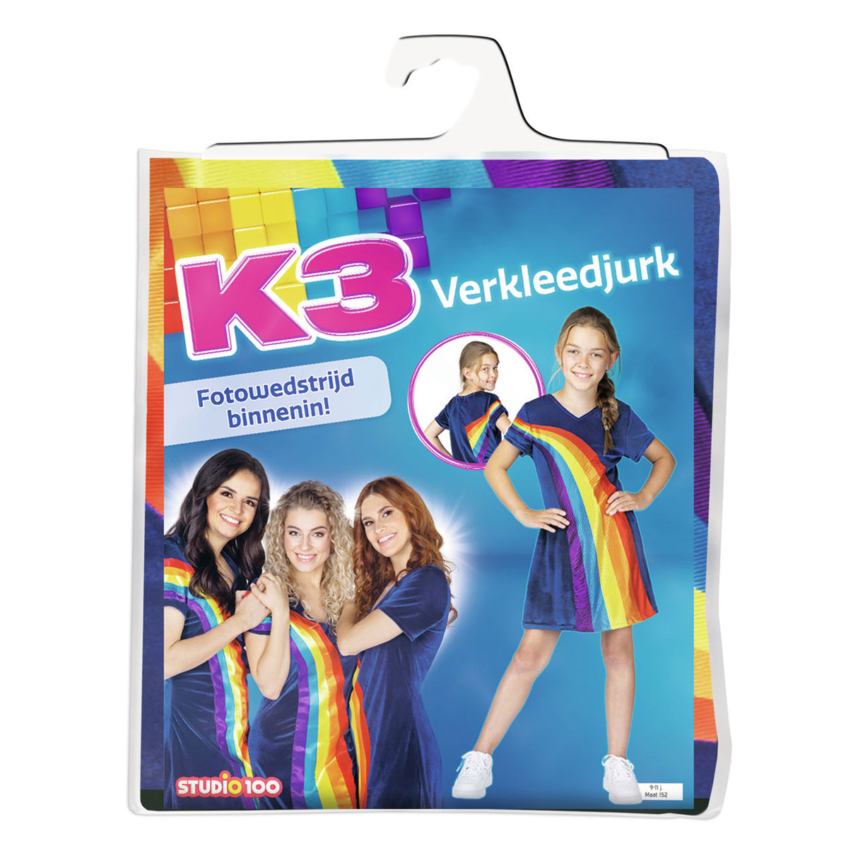 Studio 100 k3 Kostüm – Regenbogenblau, 9–11 Jahre