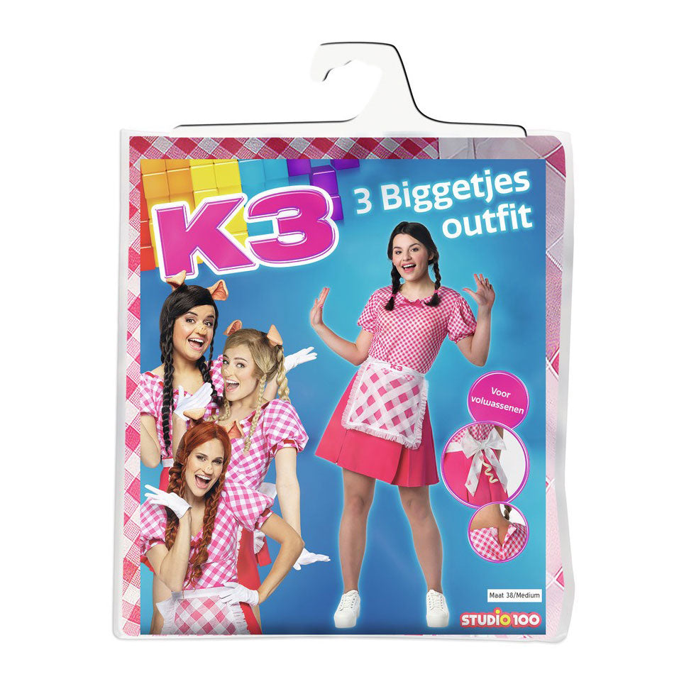 K3-Kostüm - Das 3 kleine Schweinchen-Kostüm - für Erwachsene