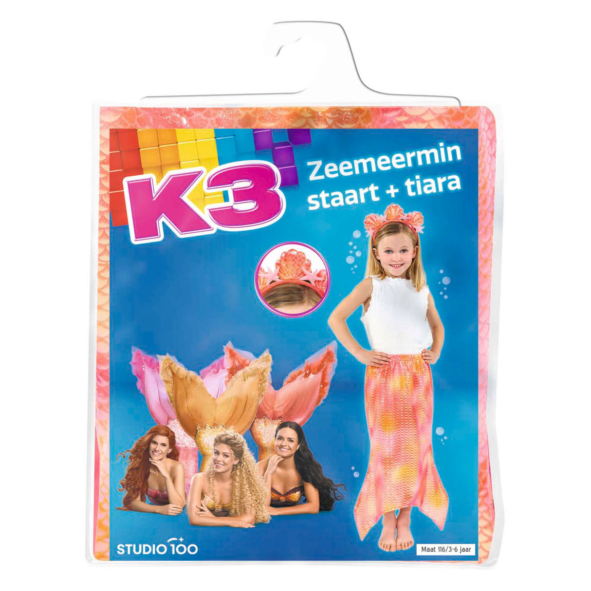 Studio 100 K3 Meerjungfrauenschwanz Größe 116 (3–6 Jahre) Tiara – Kostüm