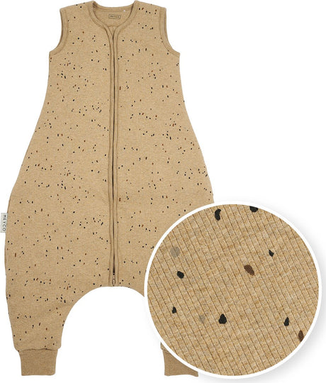 Meyco Baby Rib Mini Spot Baby-Winterschlaf-Overall-Pullover – Toffee Melange – 104 cm – 2,0 Tog